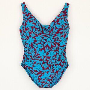 Land's End Preppy Slimming Summer One-Piece Swimsuit Floral 16P